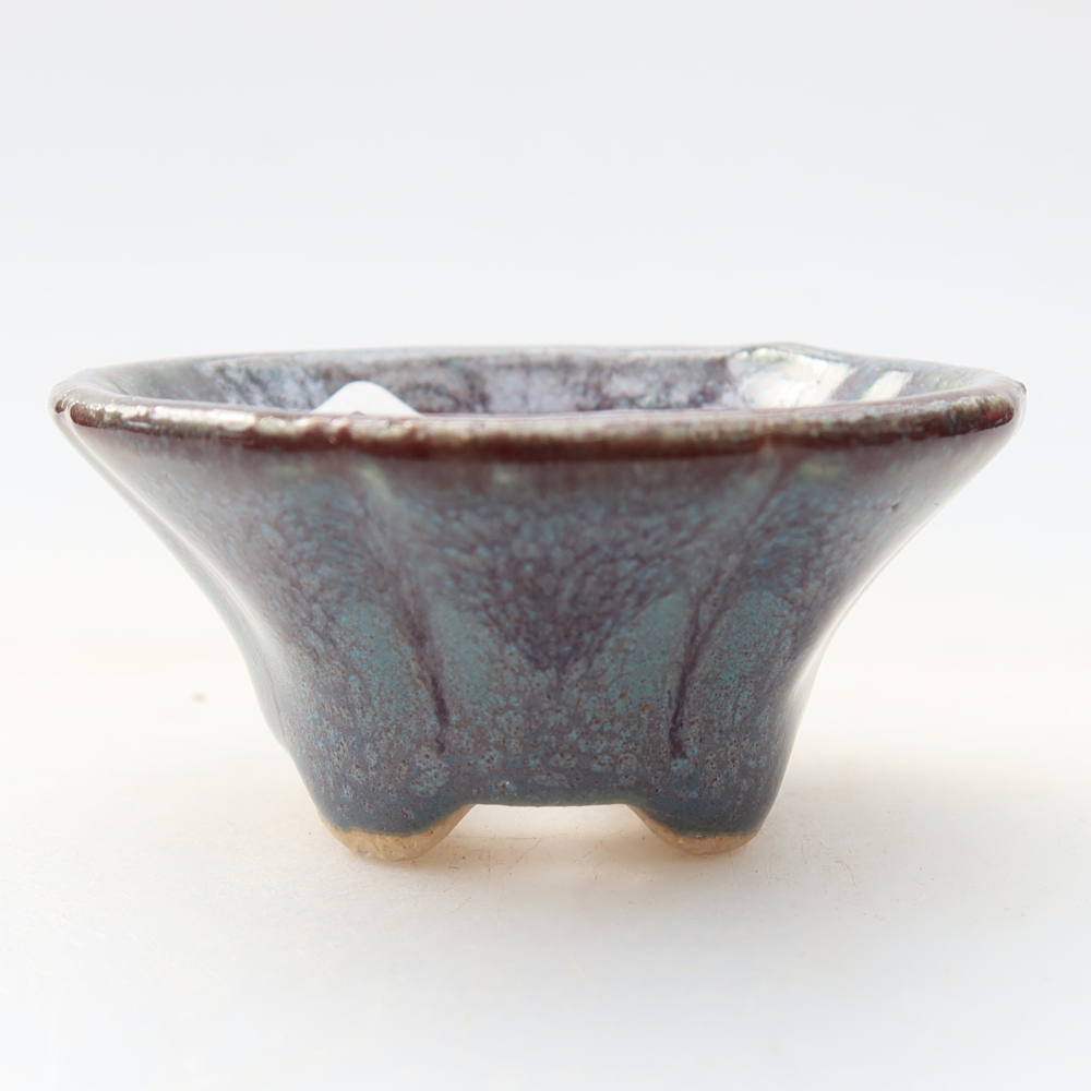 Keramische bonsaischaal 5,5 x 5,5 x 2,5 cm, kleur grijs