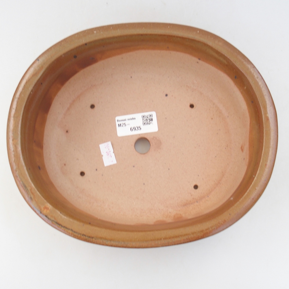 Bonsaischaal van keramiek 26 x 26 x 8 cm, kleur rood