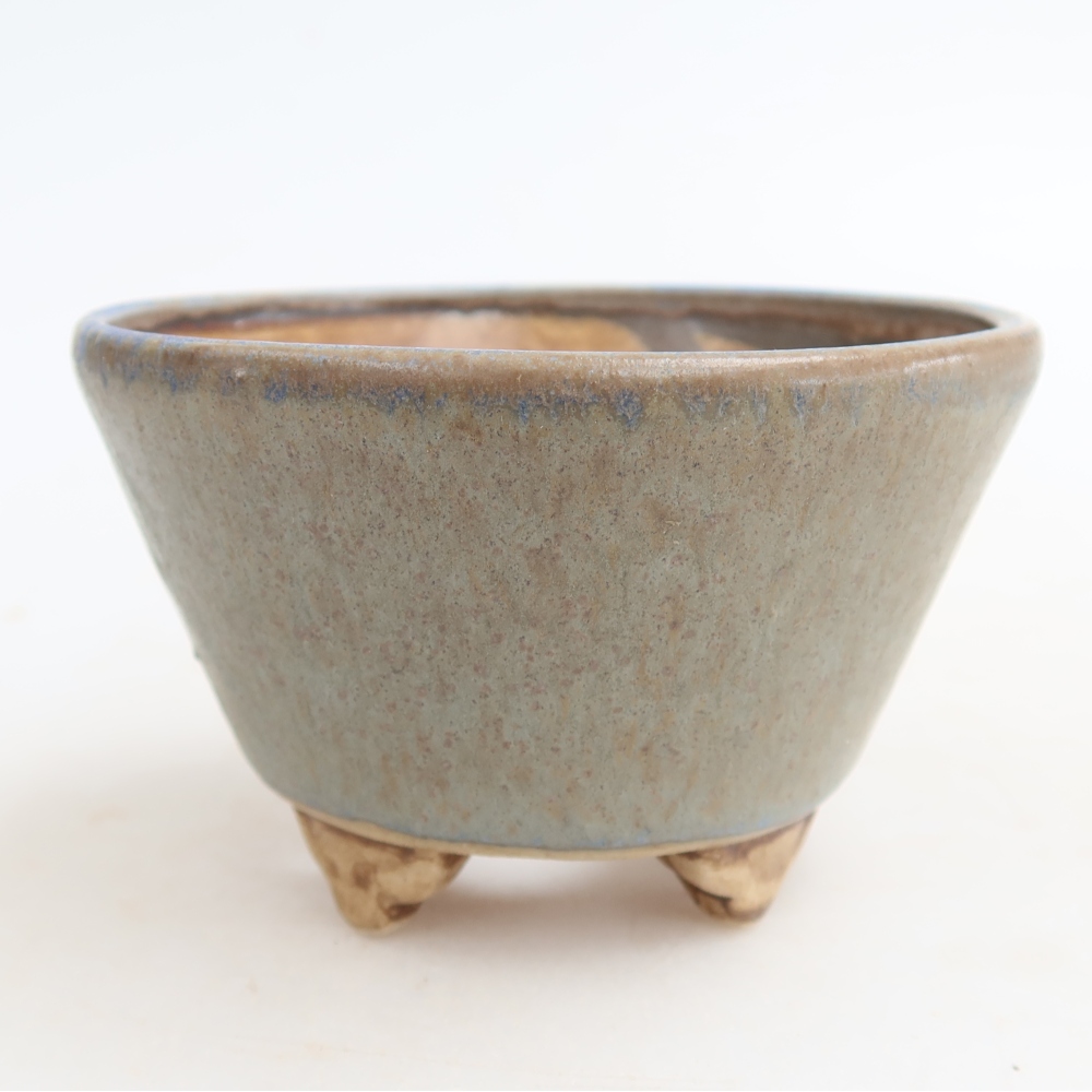 Bonsaischaal van keramiek 8,5 x 8,5 x 5 cm, kleur blauw