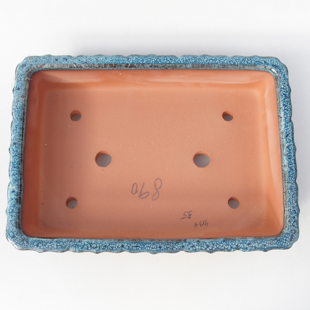 Kom 32 x 22,5 x7 cm blauw en wit