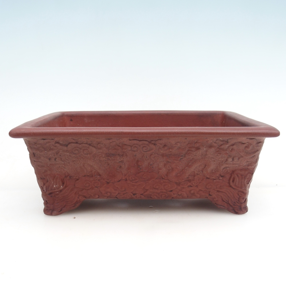 Bonsaischaal van keramiek 25,5 x 18,5 x 9 cm, bruin