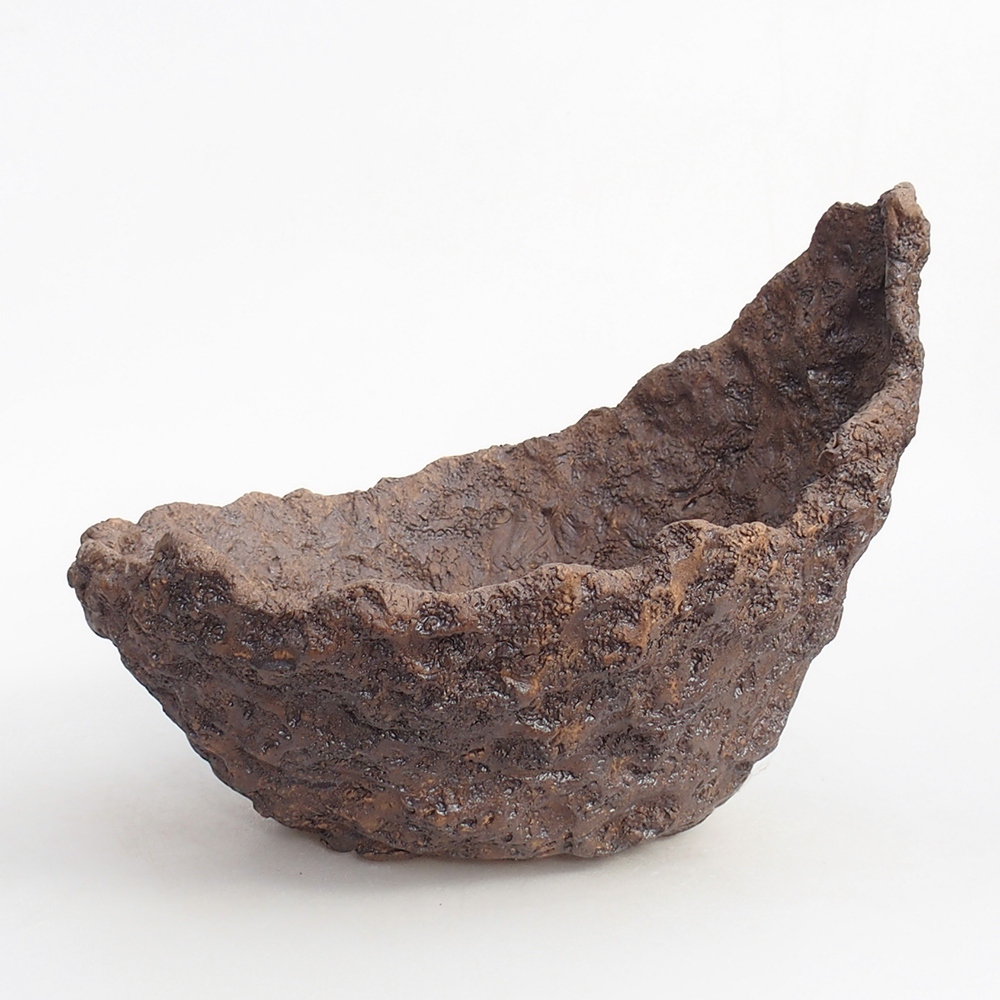 Keramisch Schelp 24 x 22 x 22 cm , kleur bruin