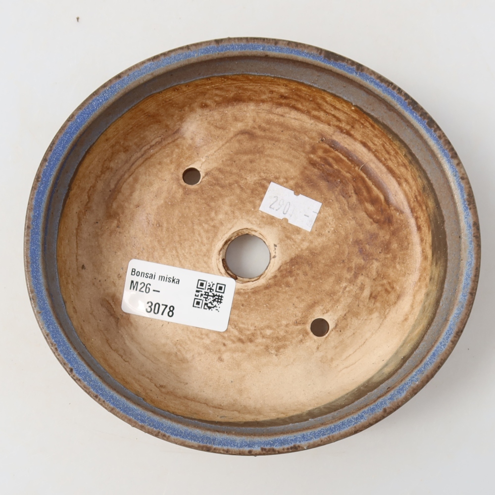 Keramische bonsaipot 15 x 14 x 4 cm, kleur: blauw