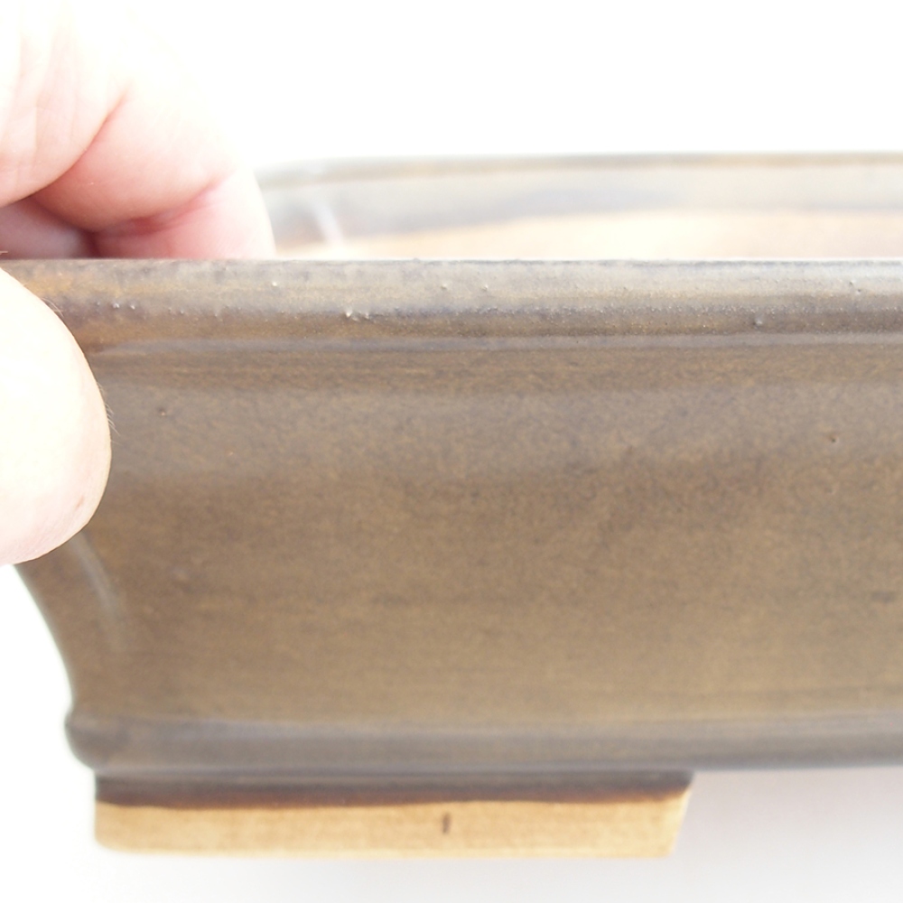 Bonsaischaal van keramiek 29,5 x 25 x 7,5 cm, bruin