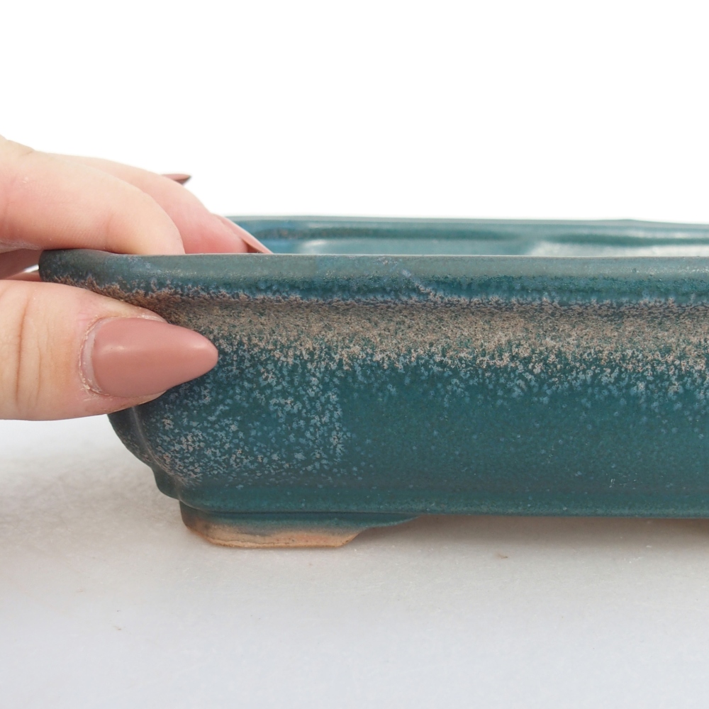 Bonsaischaal van keramiek 26 x 26 x 8 cm, kleur rood