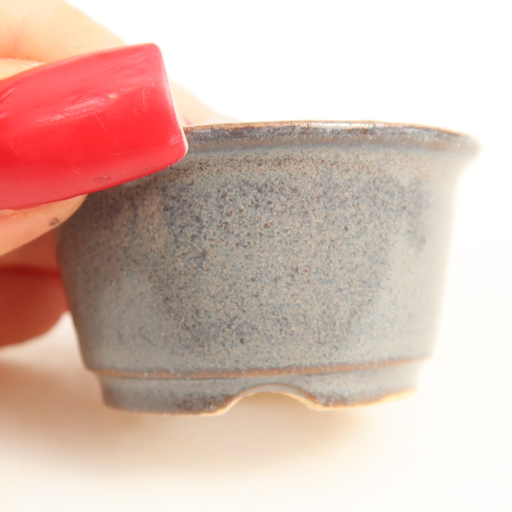 Keramische bonsaipot 4,5 x 4,5 x 2,5 cm, kleur grijs