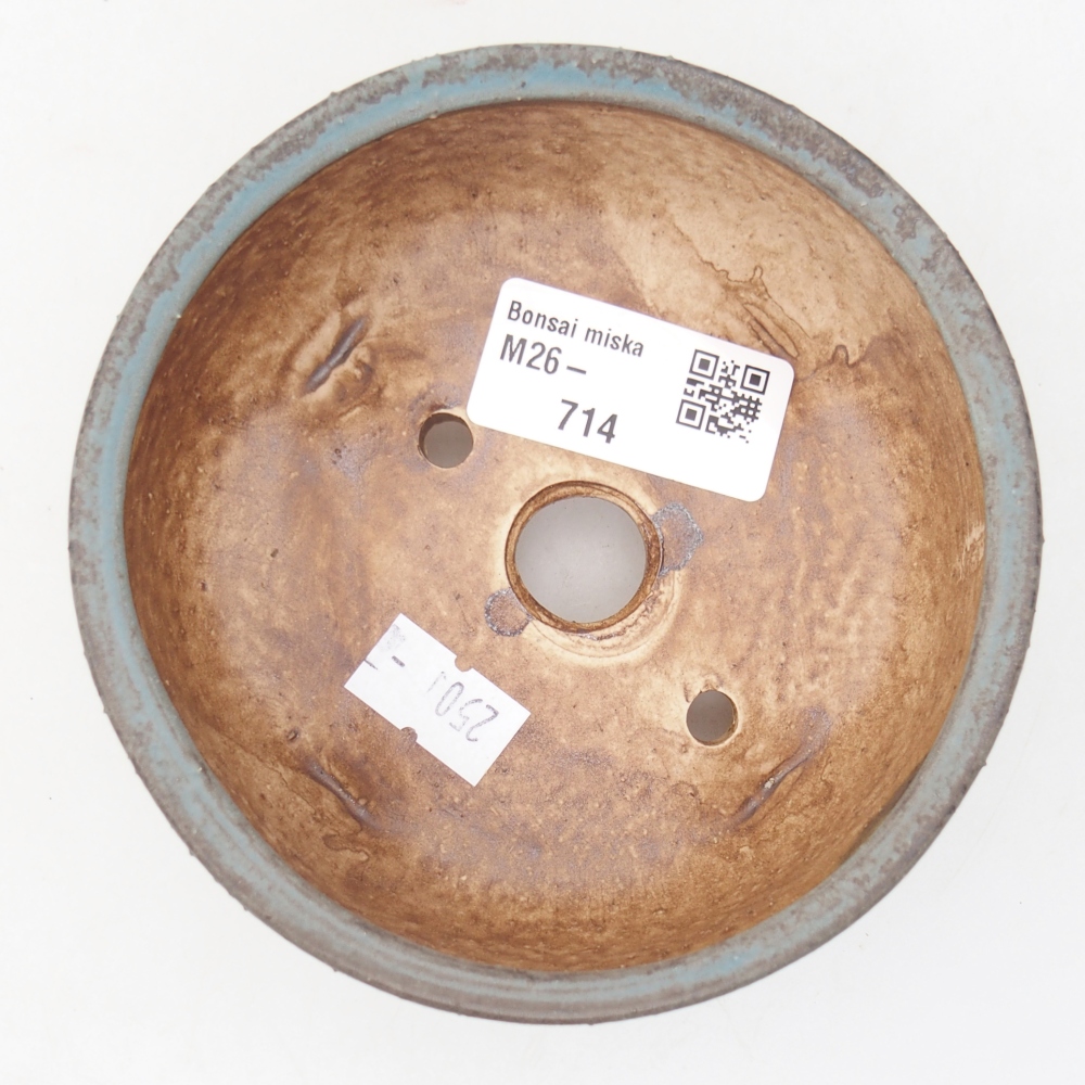 Bonsaischaal van keramiek 11 x 11 x 4,5 cm, kleur blauw