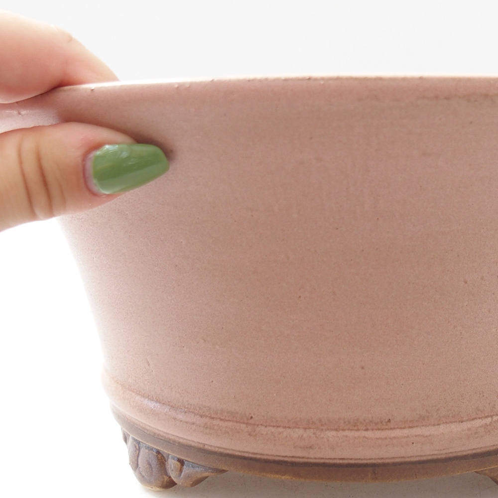 Bonsaischaal van keramiek 24 x 24 x 11,5 cm, roze