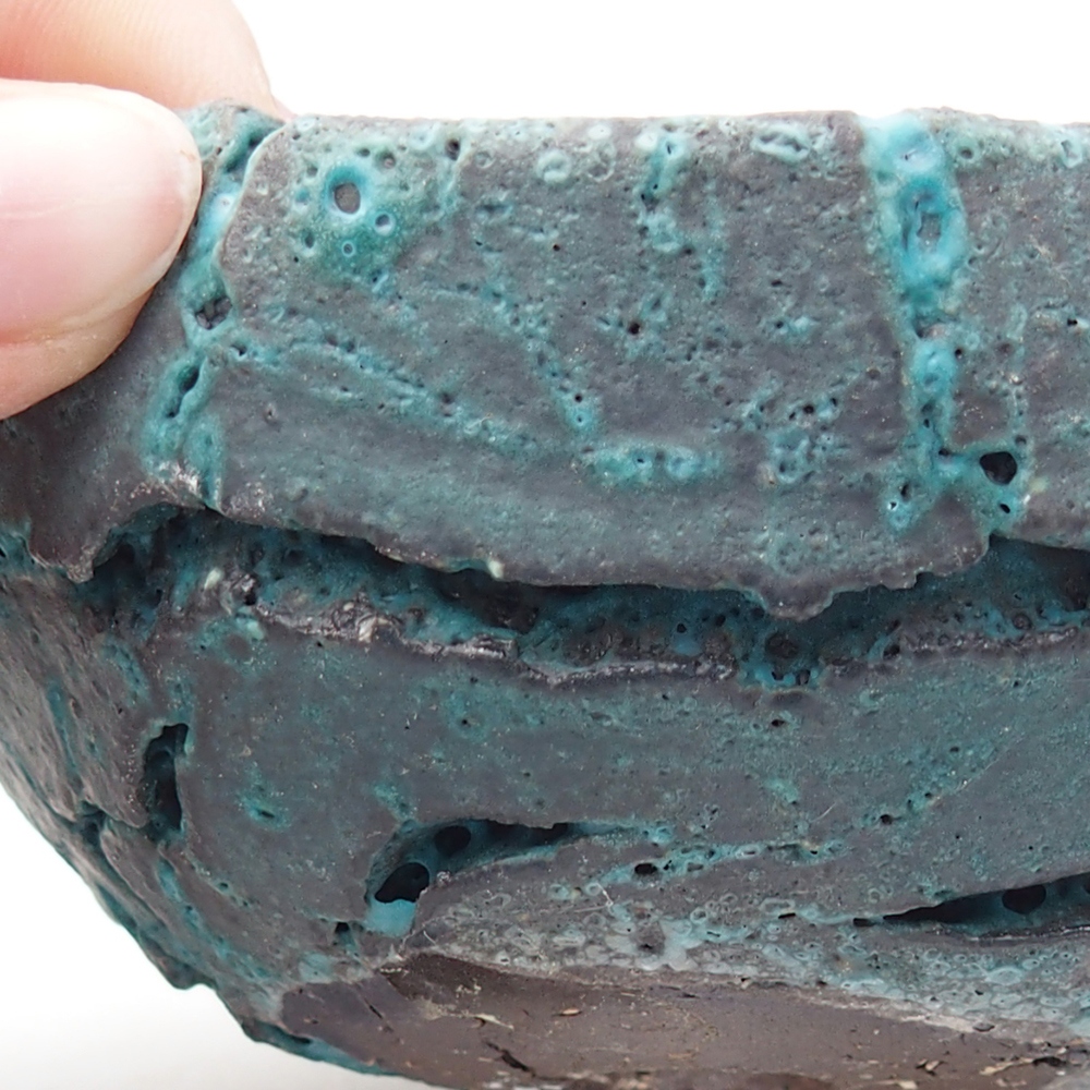 Keramische schelp 9 x 9 x 5 cm , kleur blauw