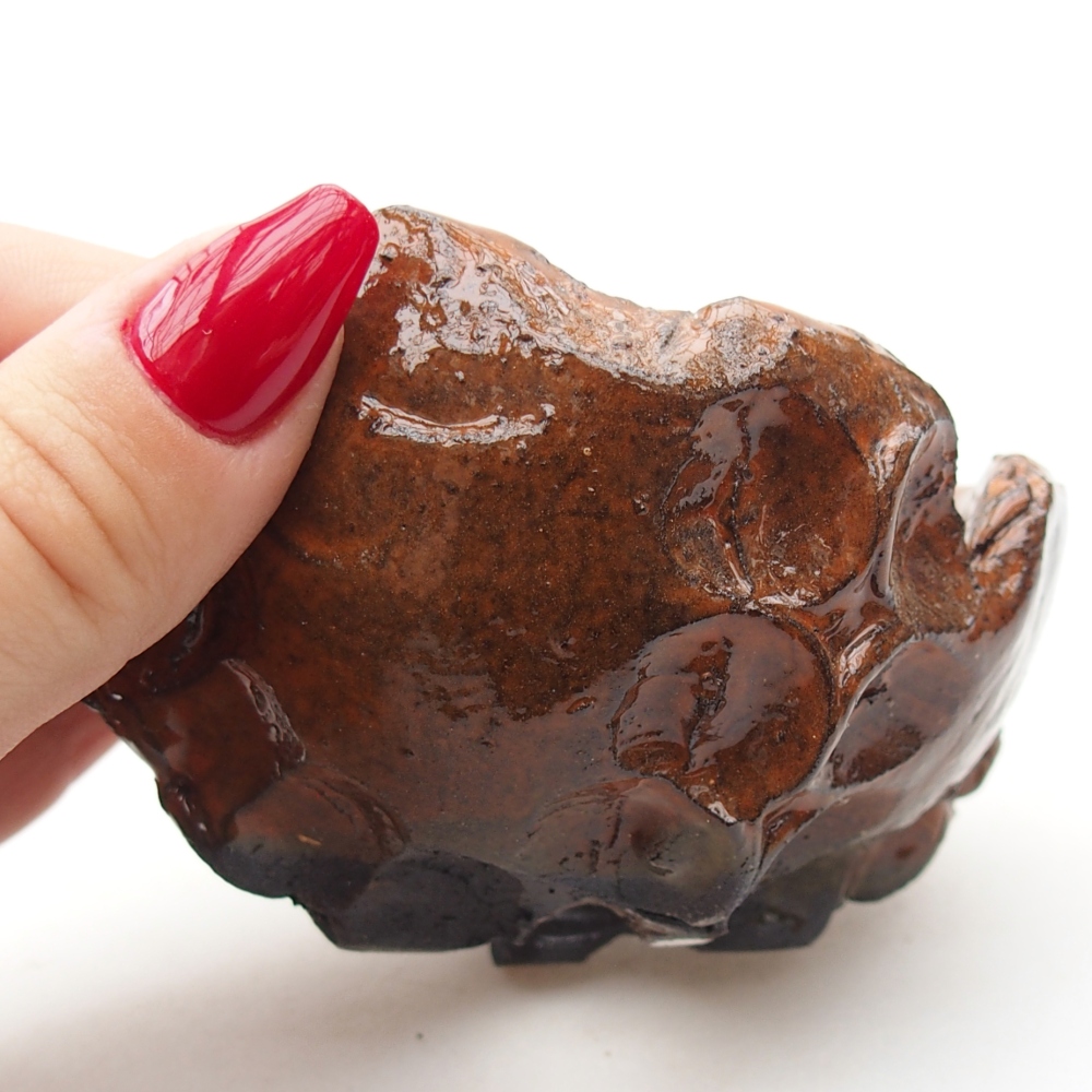 Schelp van keramiek 8,5 x 8 x 5 cm , kleur oranje