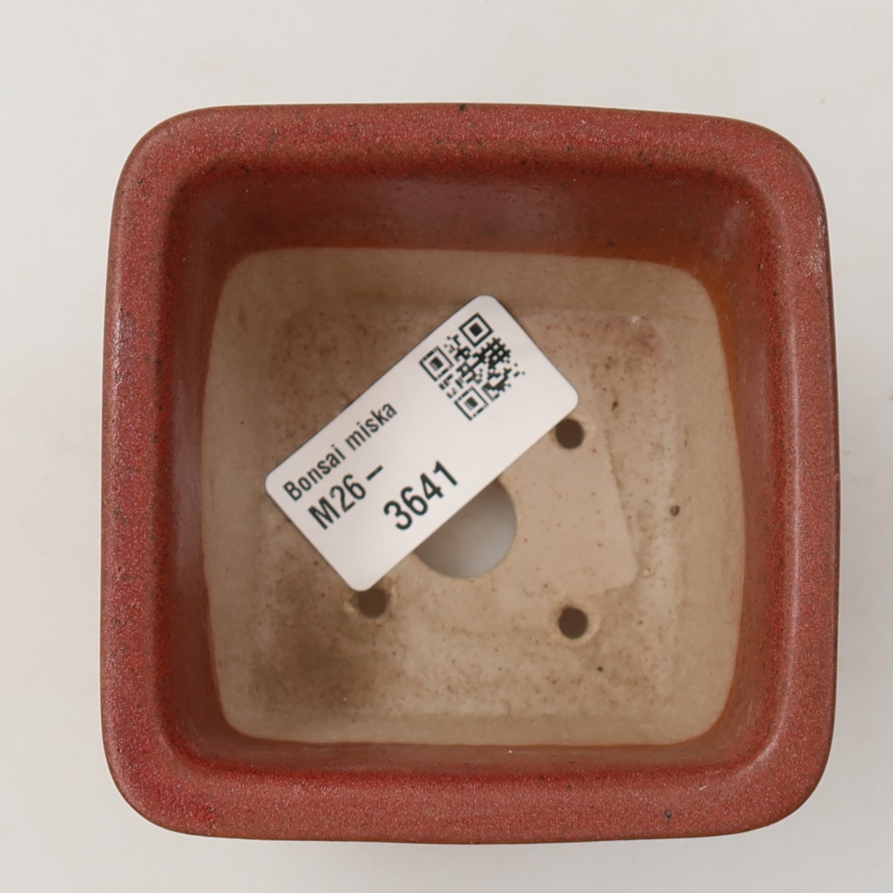 Bonsaischaal van keramiek 8,5 x 8,5 x 5,5 cm, roze