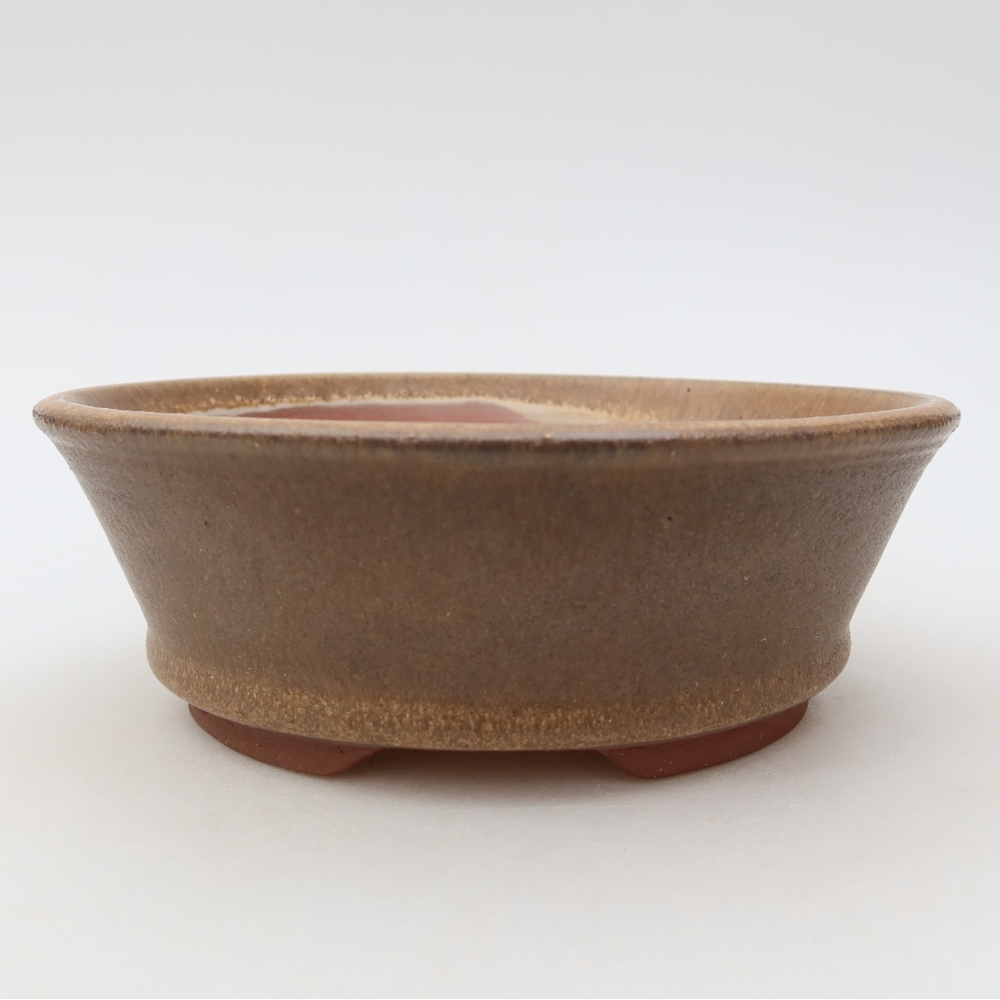 Keramische bonsaischaal 15,5 x 15,5 x 5,5 cm, kleur bruin