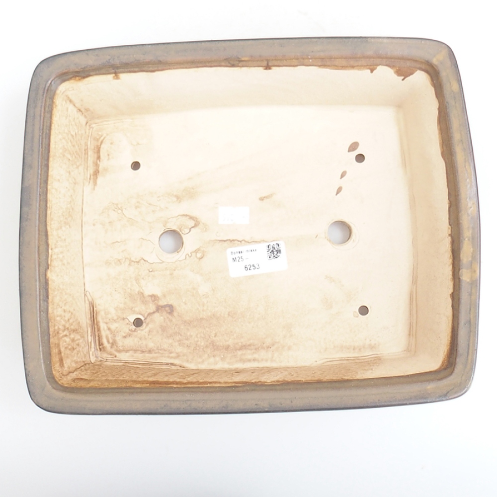 Bonsaischaal van keramiek 29,5 x 25 x 7,5 cm, bruin