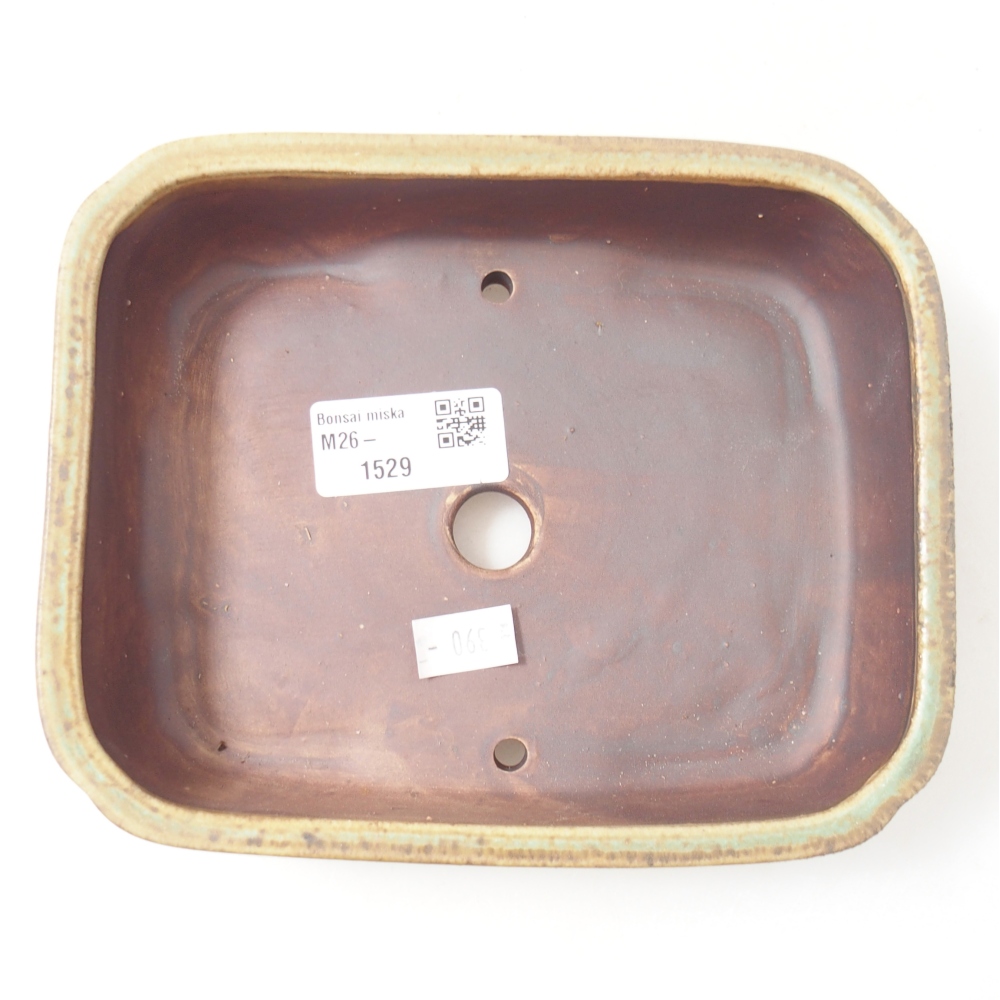 Bonsaischaal van keramiek 17,5 x 14 x 5 cm, groen