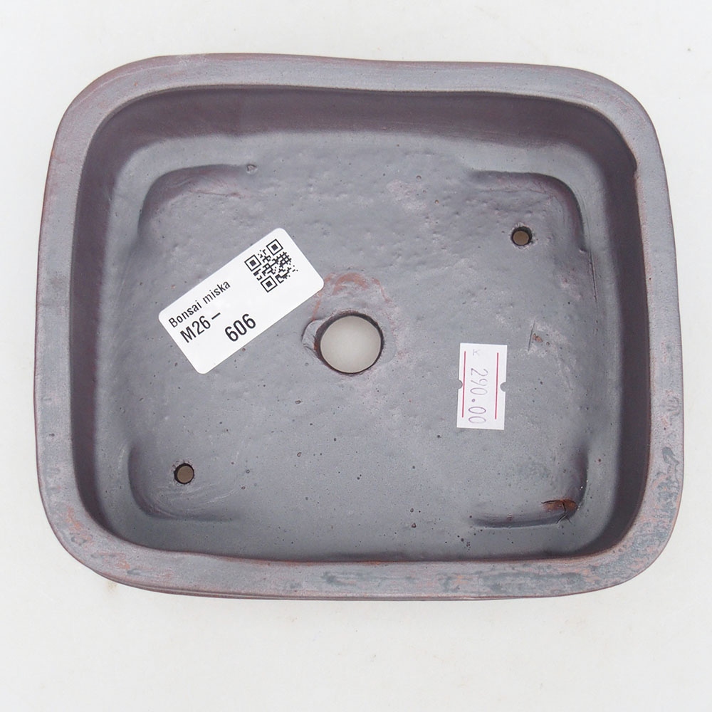 Bonsaischaal van keramiek 14,5 x 12,5 x 4,5 cm, metaalkleur
