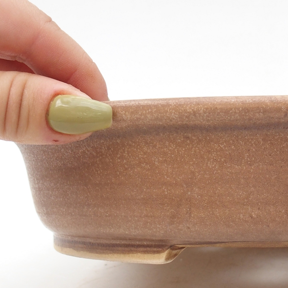 Bonsaischaal van keramiek 21 x 19 x 5 cm, roze