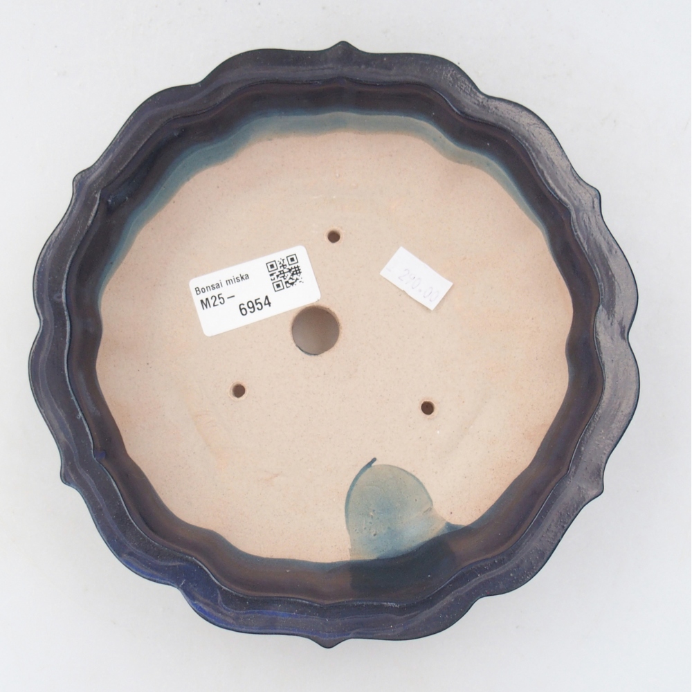 Bonsaischaal van keramiek 26 x 26 x 8 cm, kleur rood