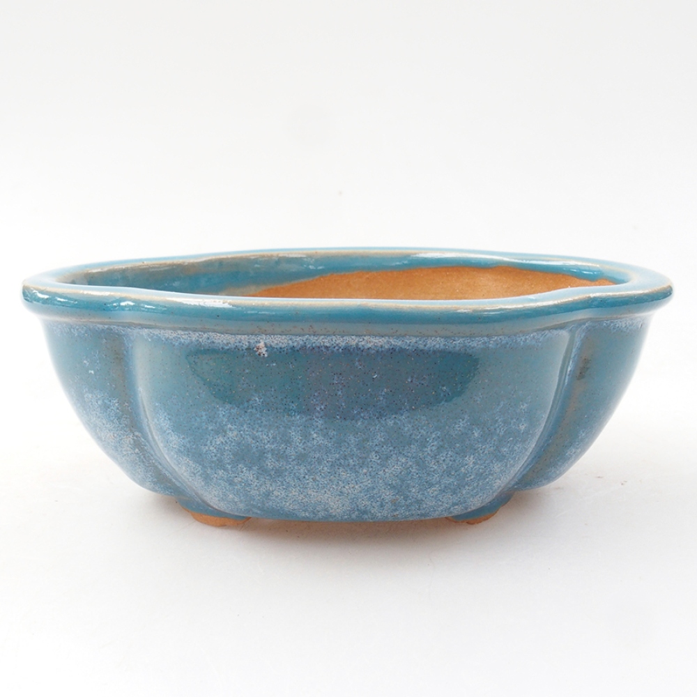 Bonsaischaal van keramiek 12,5 x 10 x 4,5 cm, kleur blauw