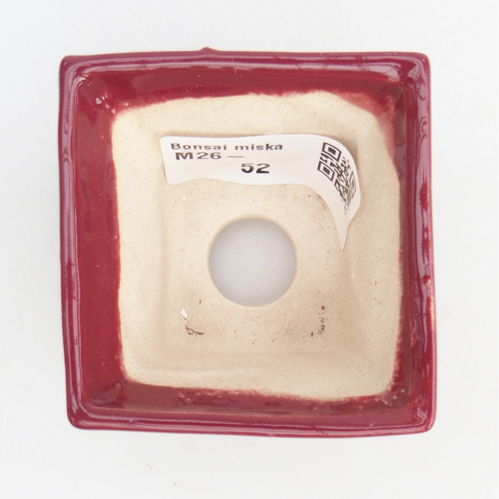 Mini bonsaischaal 5,5 x 5,5 x 4 cm, bordeauxrood