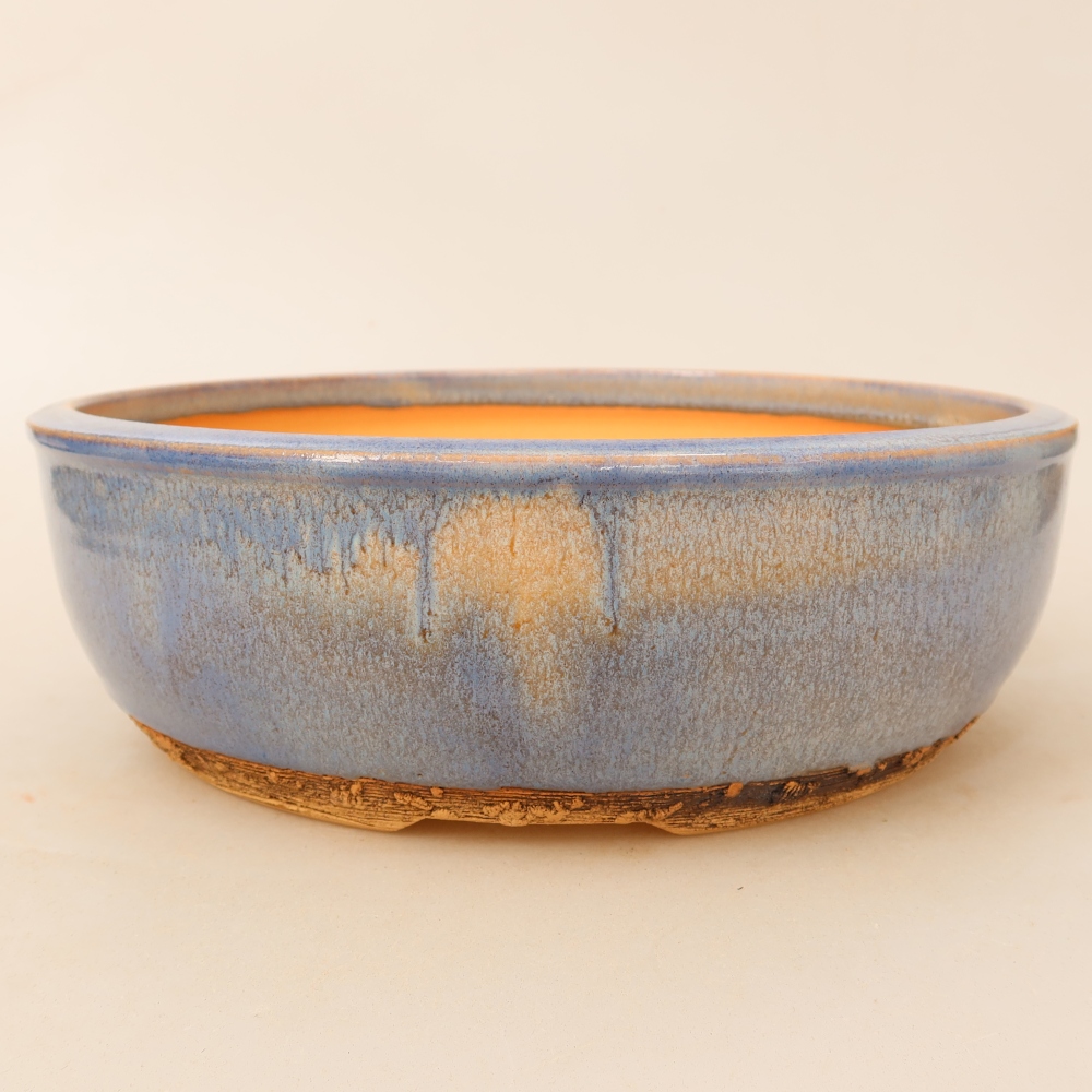 Keramische bonsaipot 24 x 24 x 7,5 cm, kleur: blauw