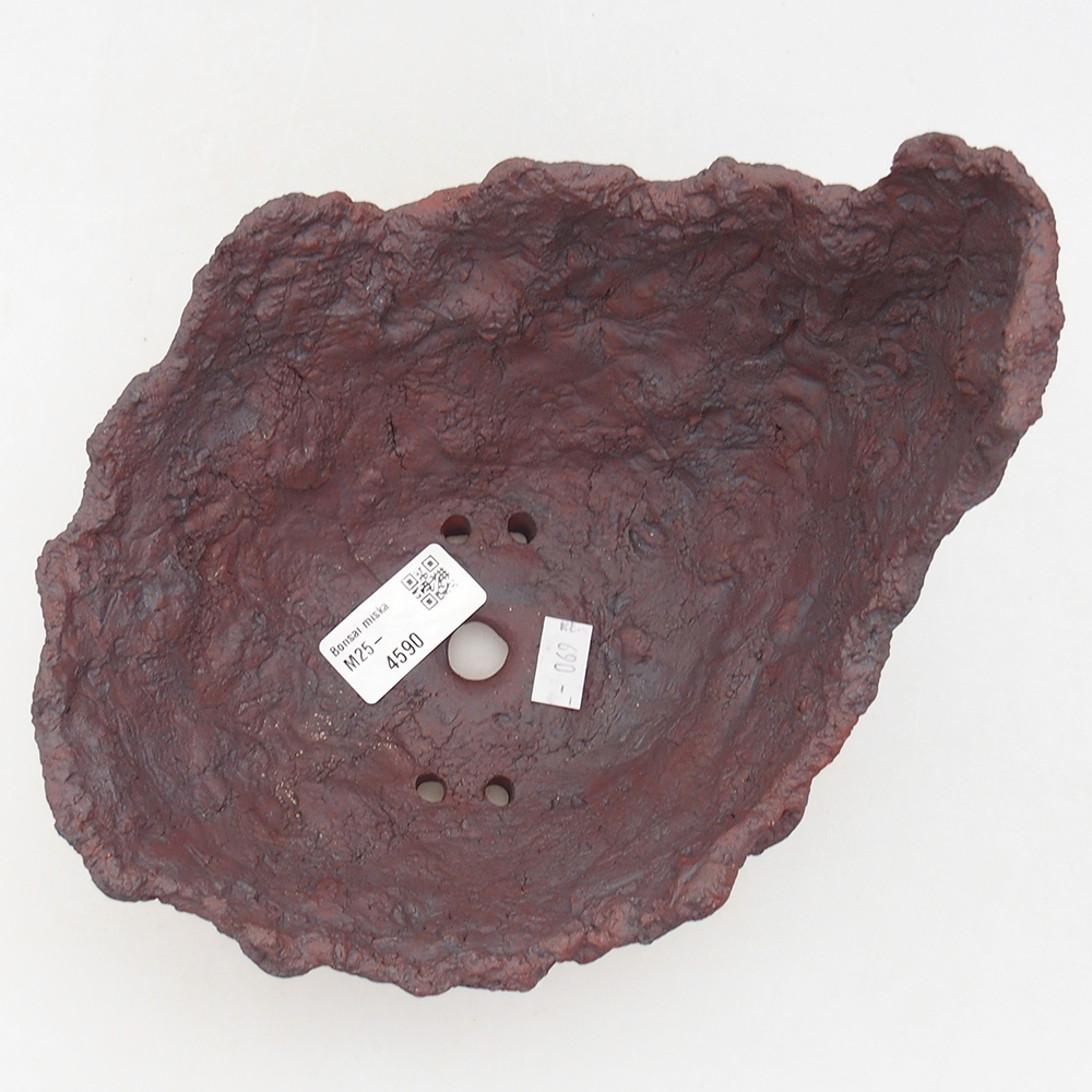 Keramische schaal 19 x 17 x 15 cm , kleur bruin