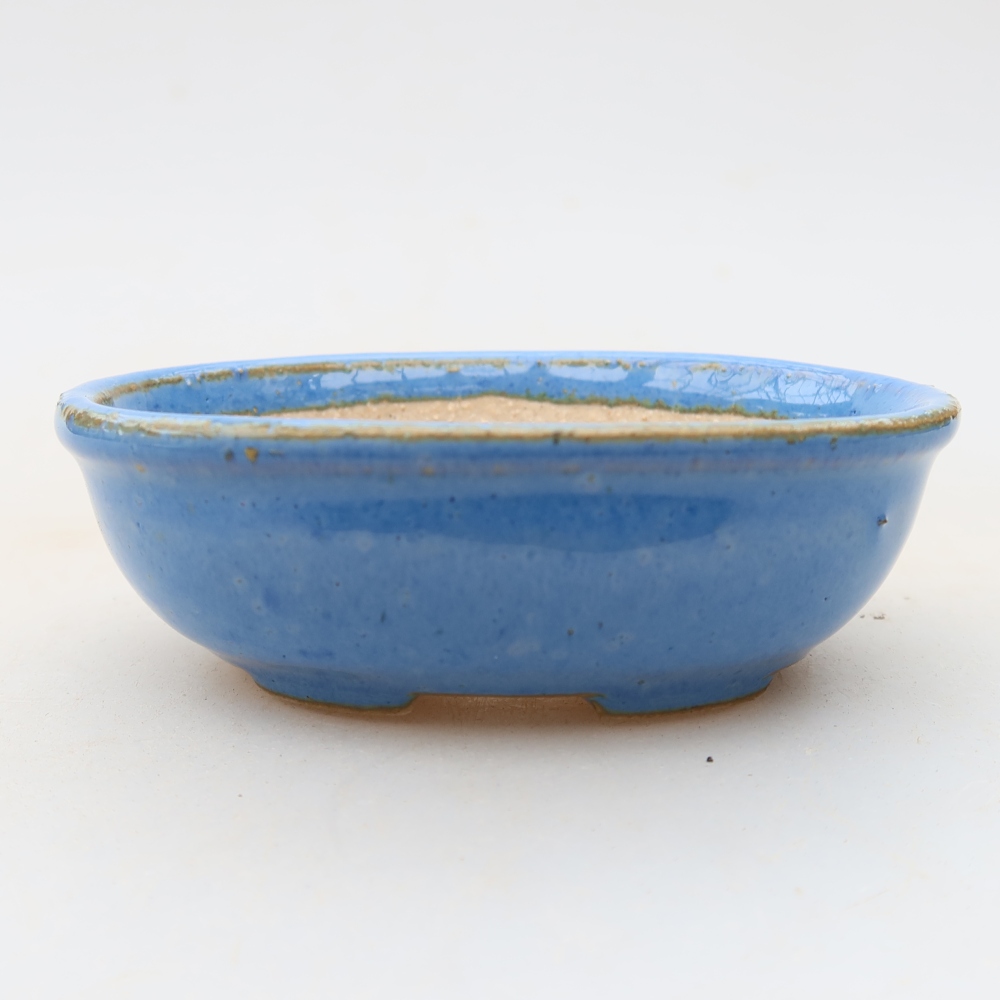Keramische bonsai-schaal 8 x 6,5 x 3 cm, kleur: blauw