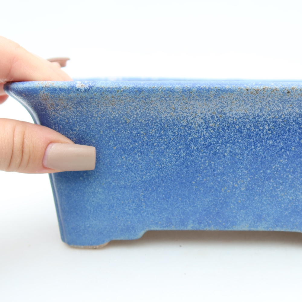 Keramische bonsaischaal 18 x 13,5 x 7,5 cm, kleur blauw