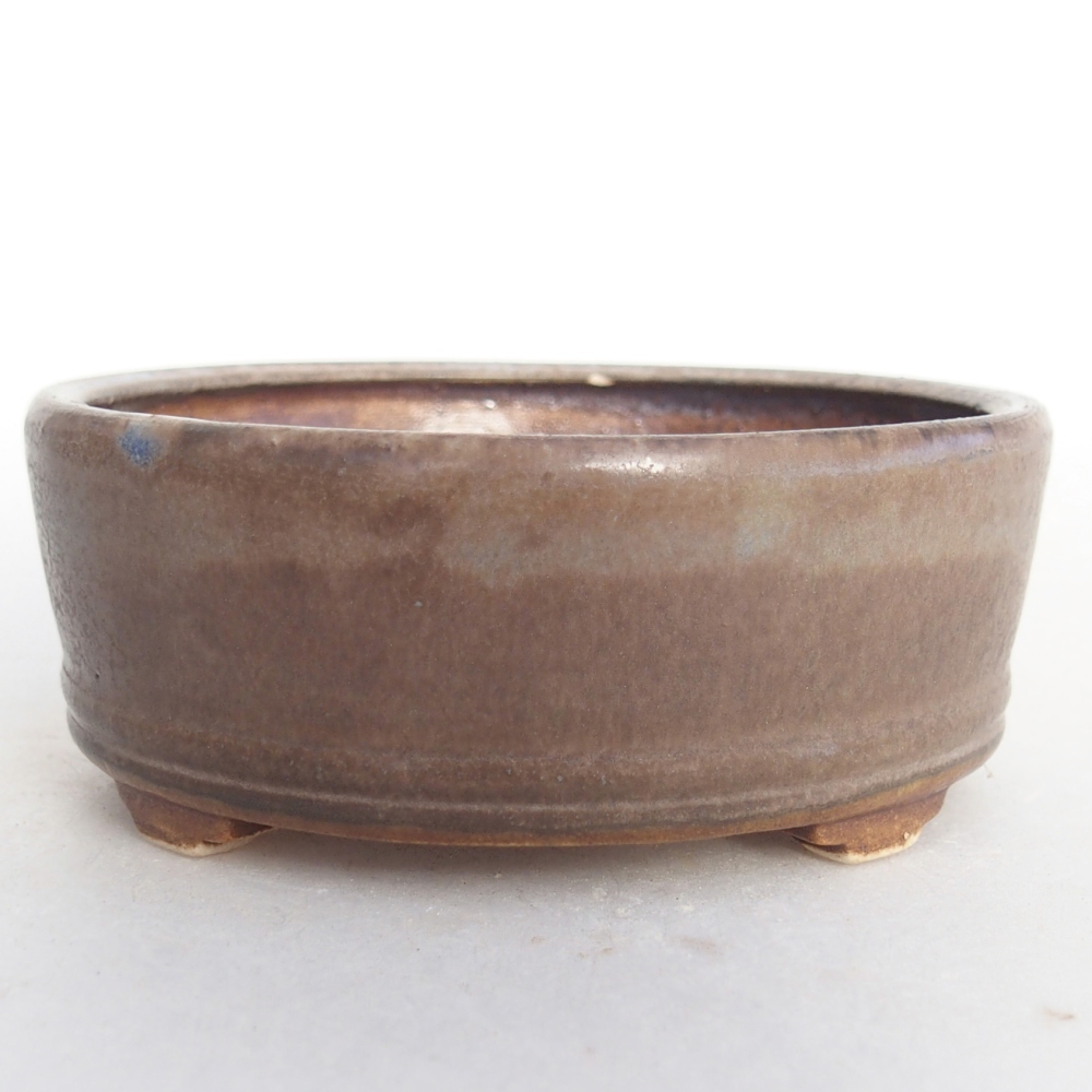 Bonsaischaal van keramiek 9 x 9 x 3,5 cm, kleur blauw