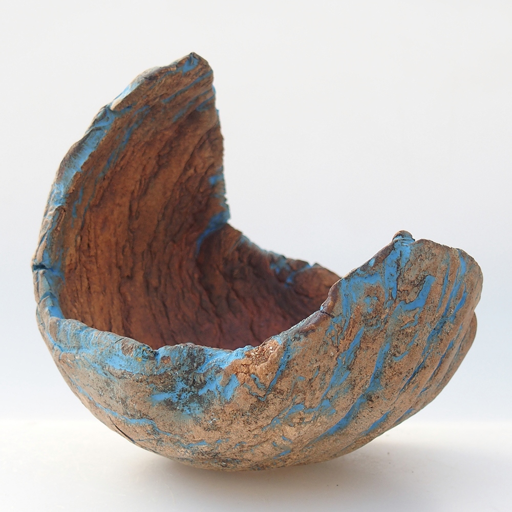 Schelp van keramiek 10 x 10 x 12 cm , geel