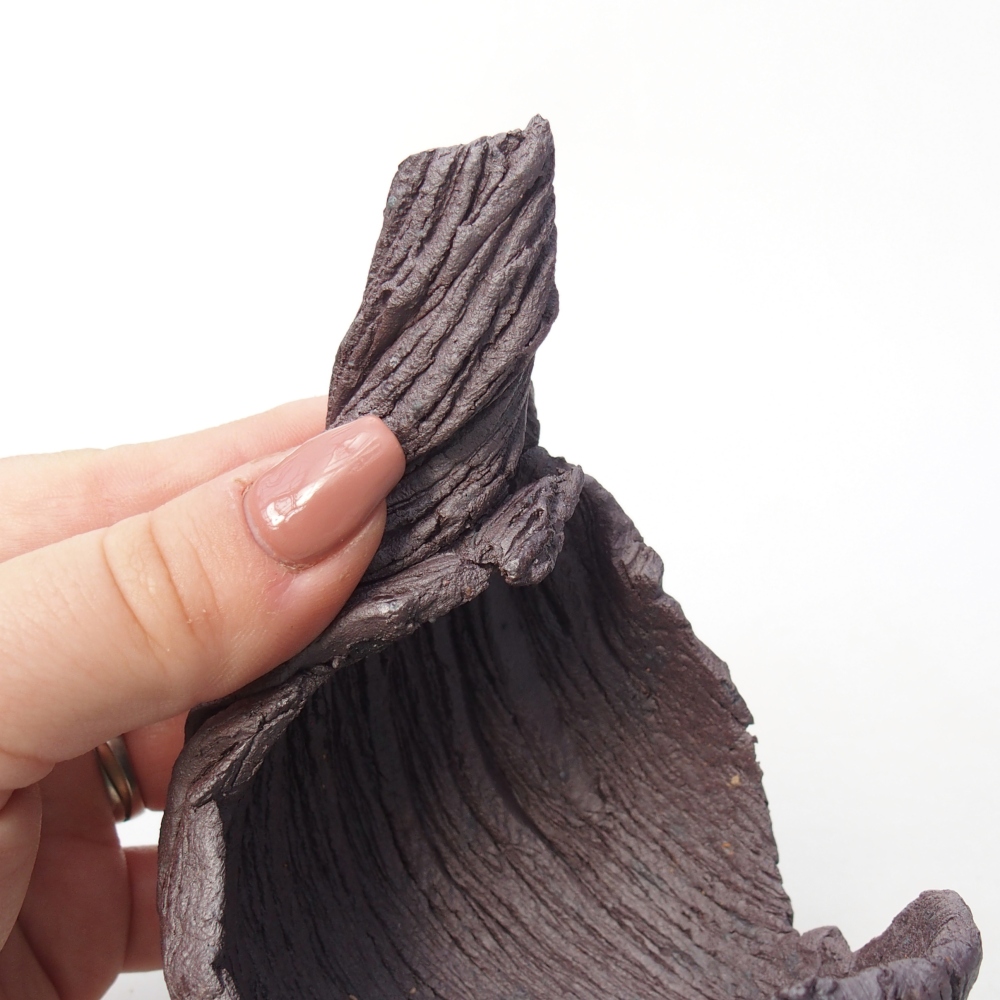 Keramische schaal 8 x 9 x 12,5 cm , metaalkleur