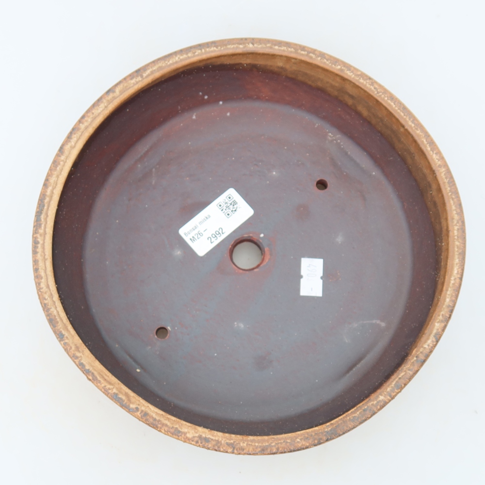 Bonsaischaal van keramiek 21,5 x 21,5 x 6 cm, roze