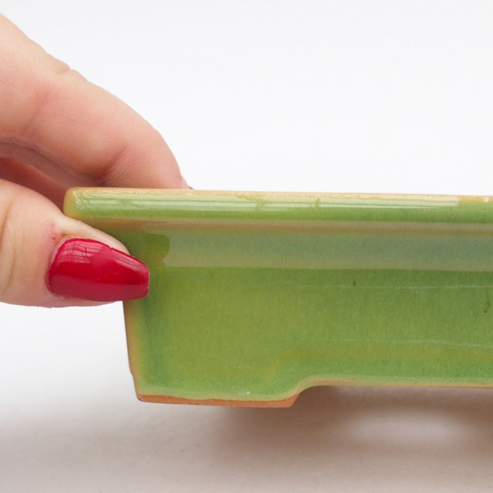 Bonsaischaal van keramiek 26 x 26 x 8 cm, kleur rood