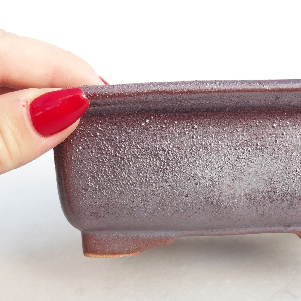 Bonsaischaal van keramiek 26 x 26 x 8 cm, kleur rood