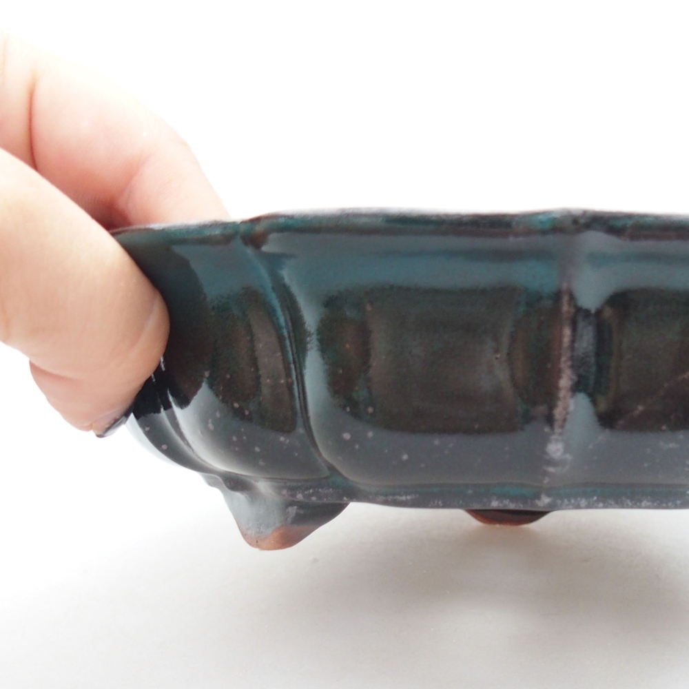 Bonsaischaal van keramiek 22 x 17 x 5 cm, groen