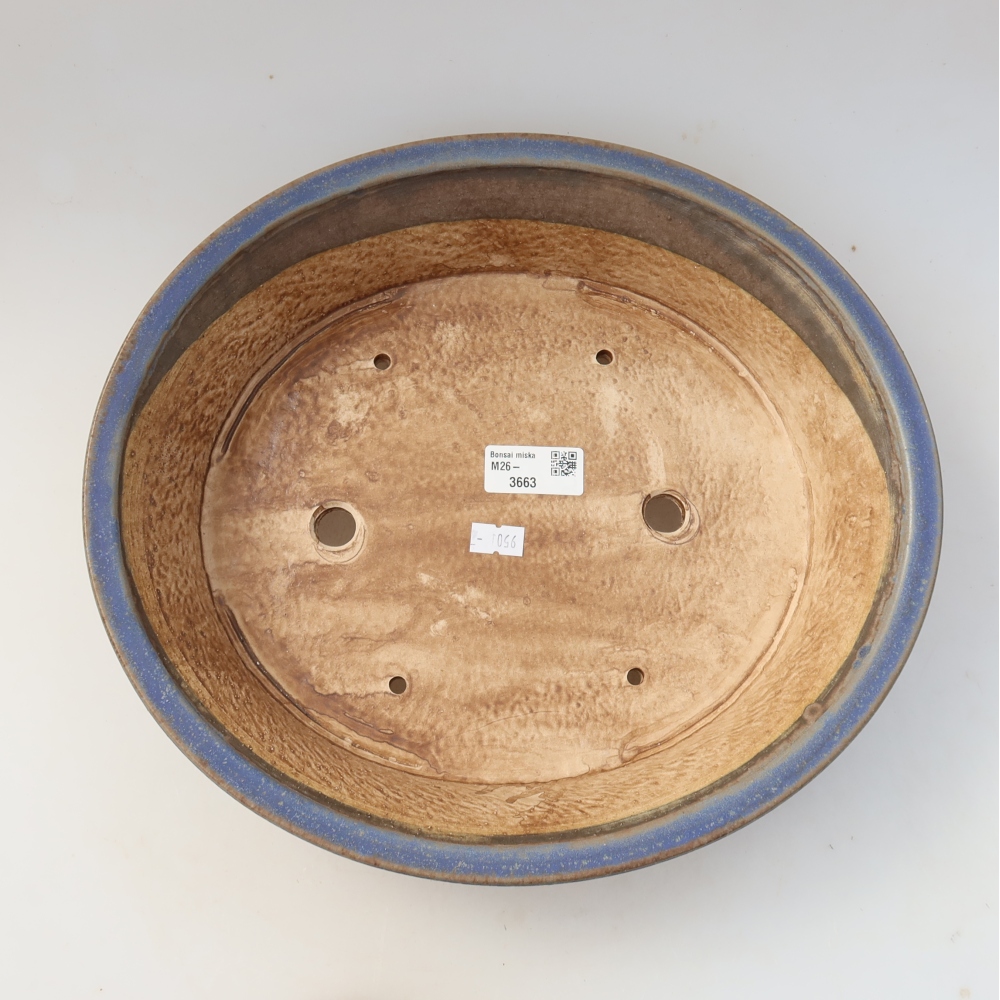 Keramische bonsaischaal 31 x 28,5 x 7 cm, kleur: blauw
