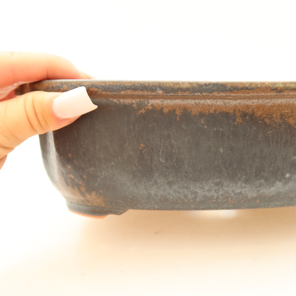 Keramische bonsaipot 24,5 x 21 x 7,5 cm, kleur bruin