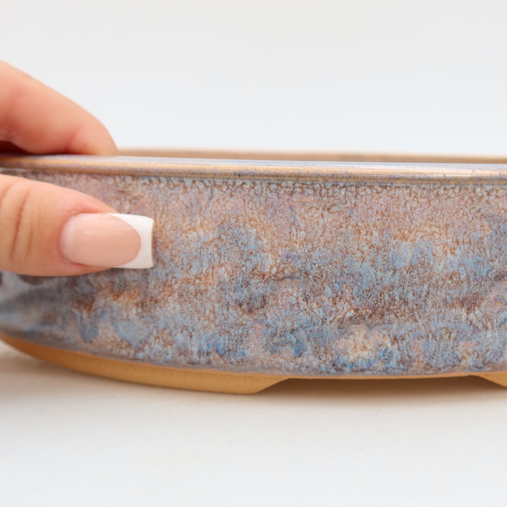 Keramische bonsaischaal 28 x 28 x 5,5 cm, kleur: blauw
