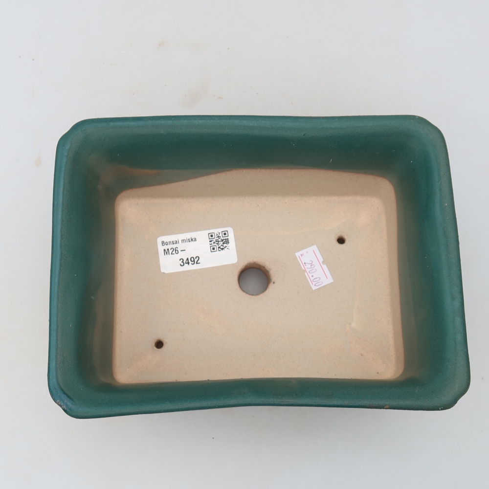 Keramische bonsai-schaal 18 x 13,5 x 7,5 cm, kleur: blauw