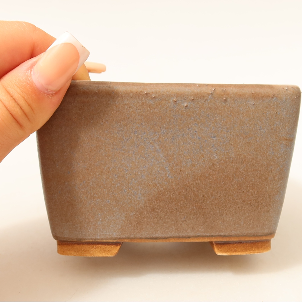 Keramische bonsaipot 10,5 x 10,5 x 7 cm, kleur: blauw