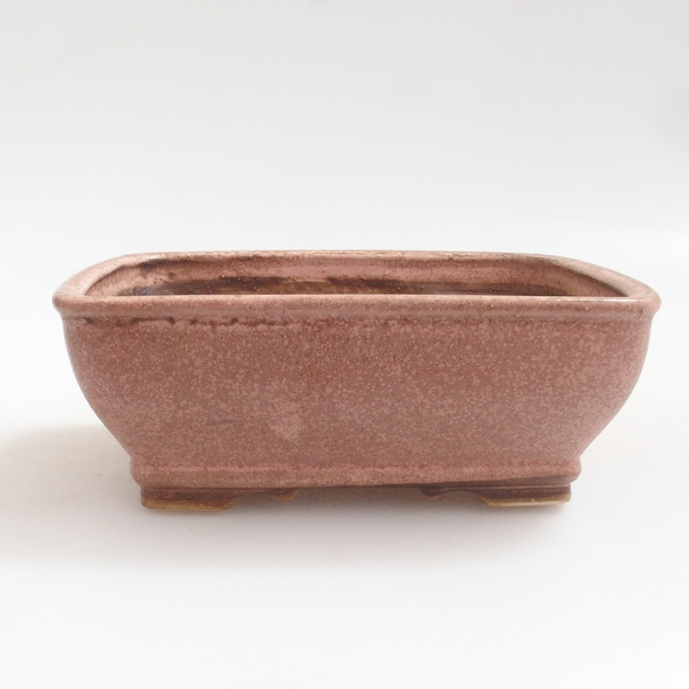 Bonsaischaal van keramiek 10 x 8,5 x 4 cm, bruin