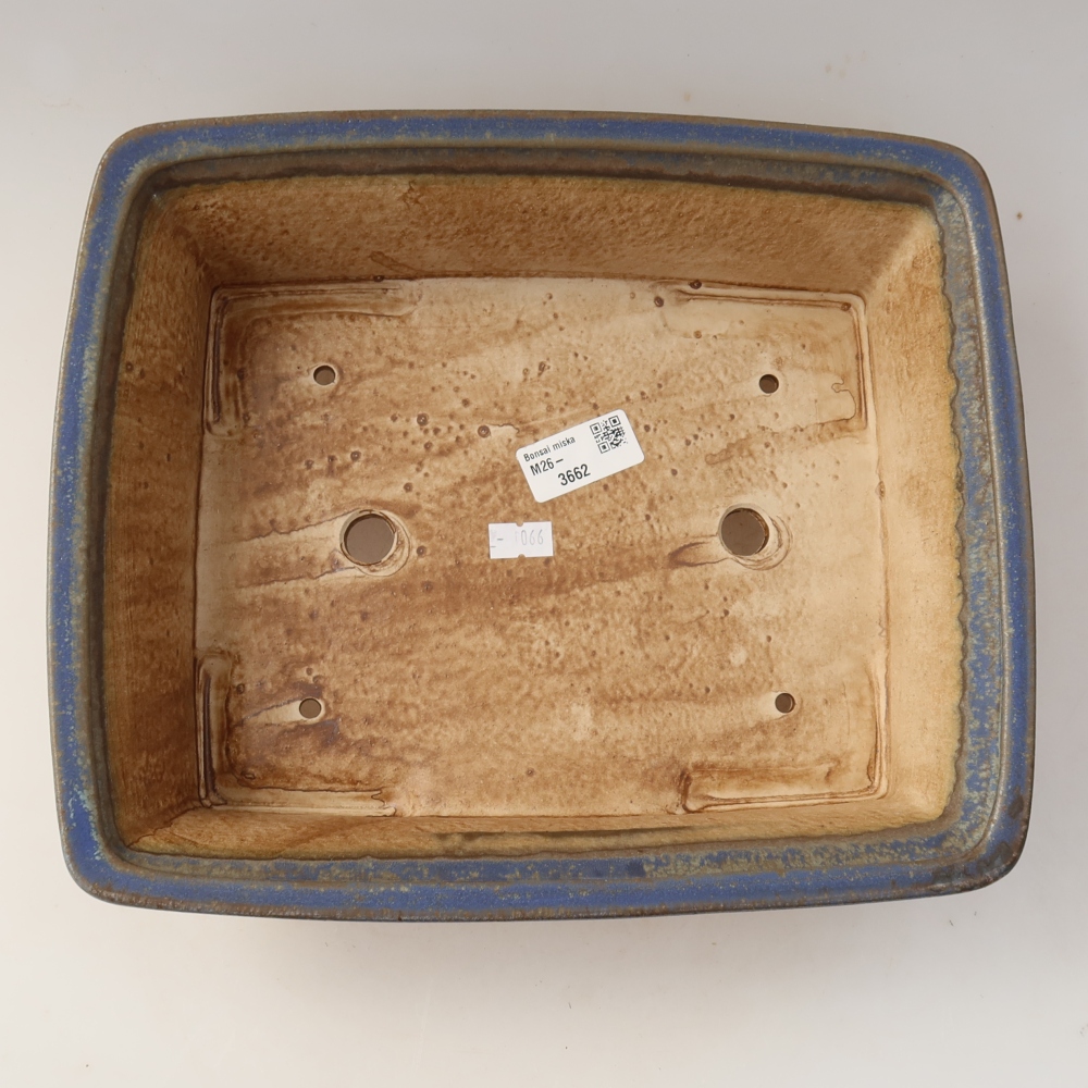 Keramische bonsaischaal 29,5 x 24,5 x 8 cm, kleur: blauw