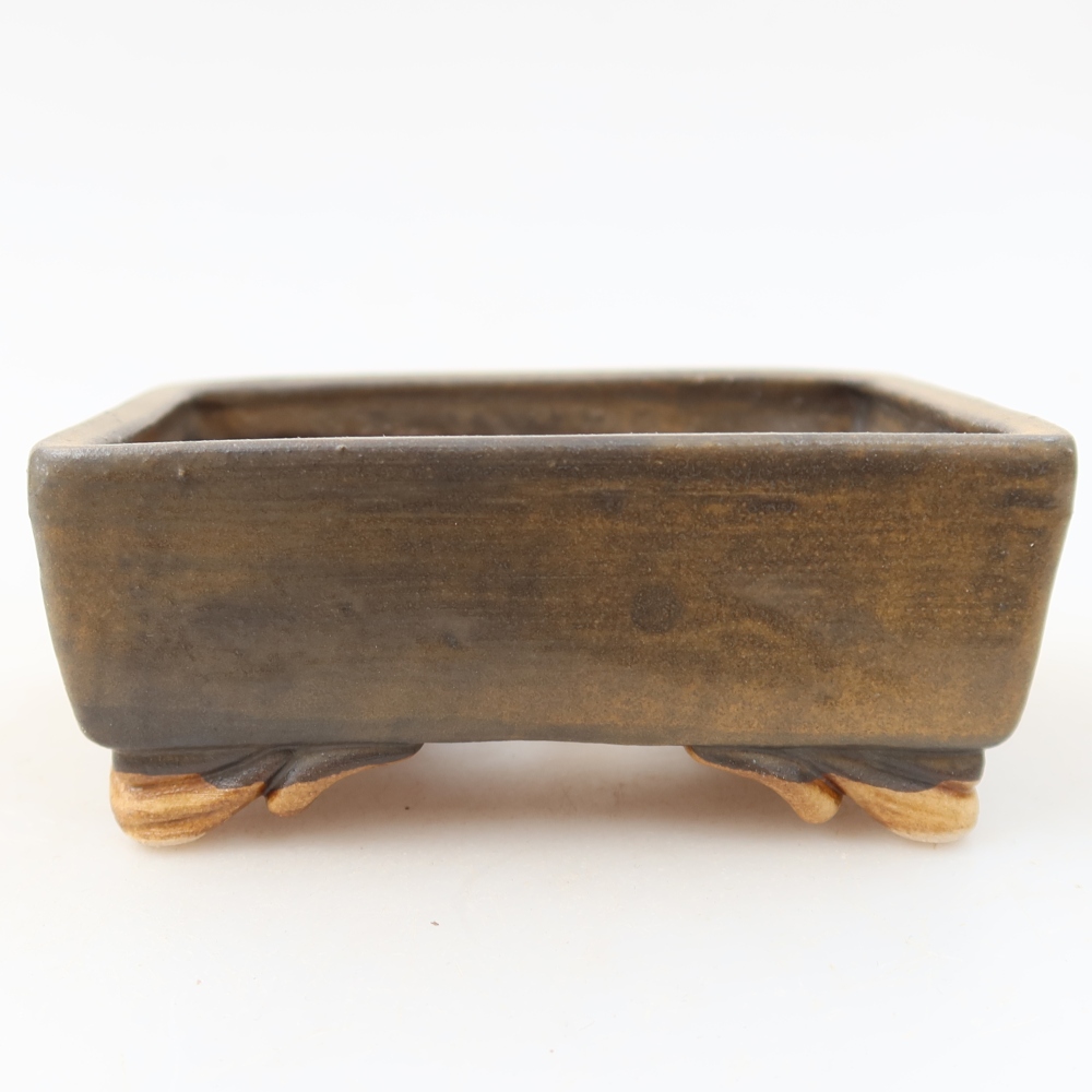 Bonsaischaal van keramiek 10 x 8 x 4 cm, bruin