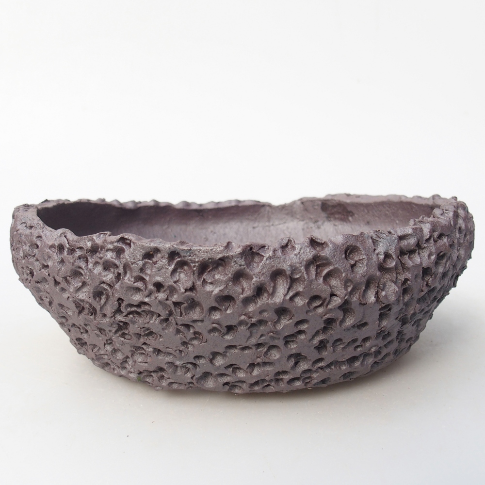 Bonsaischaal van keramiek 17 x 16,5 x 6 cm, metaalkleur