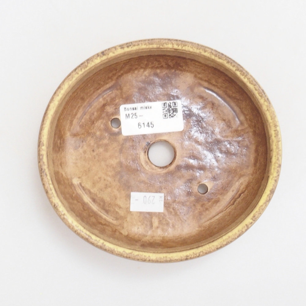 Bonsaischaal van keramiek 10 x 8,5 x 4 cm, bruin