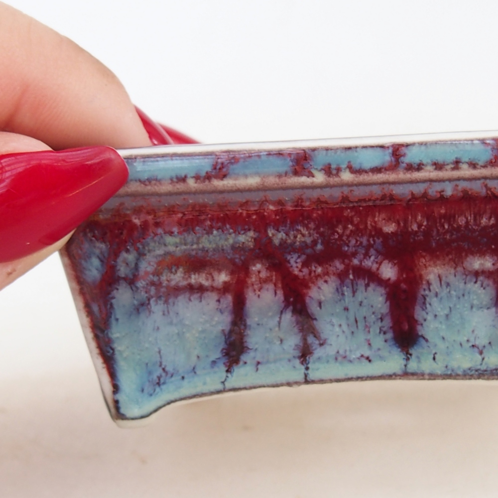 Mini bonsaischaal 7,5 x 6 x 3 cm, bordeauxrood