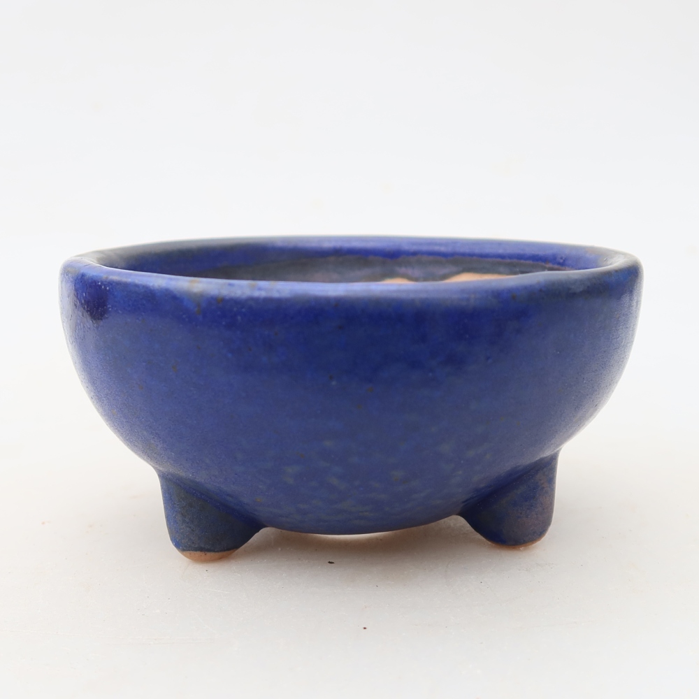 Keramische bonsaipot 10 x 10 x 5 cm, kleur: blauw