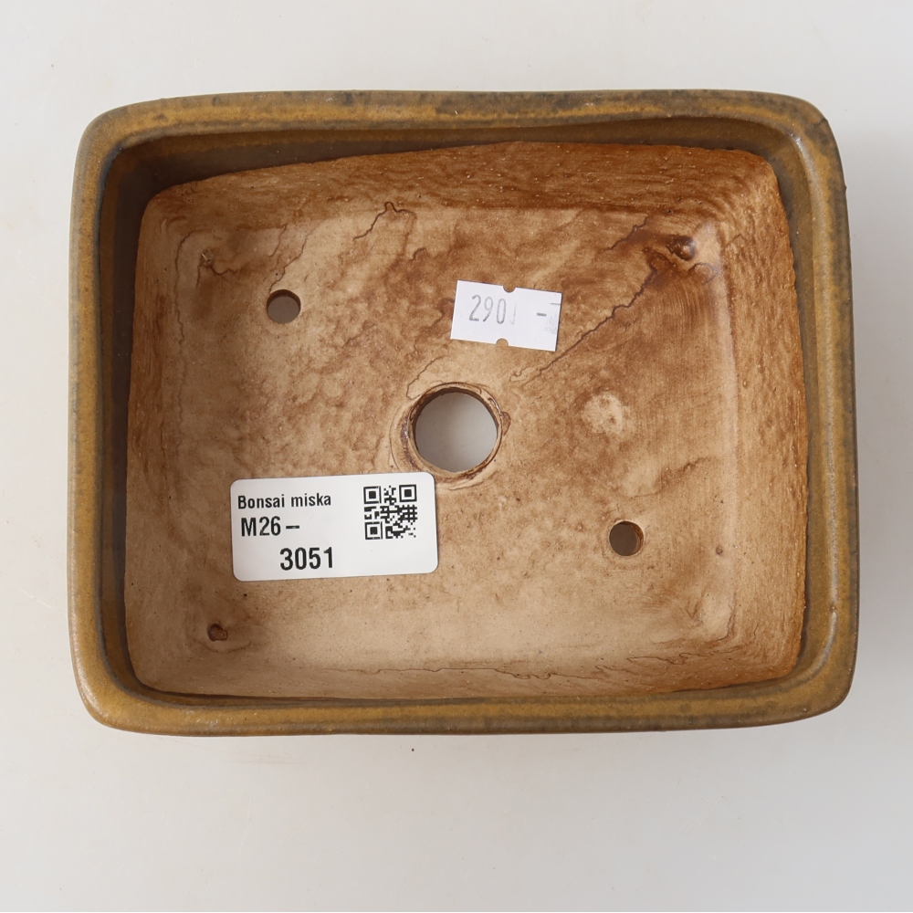 Keramische bonsaipot 13,5 x 11 x 5 cm, kleur bruin