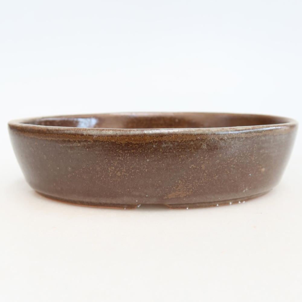 Bonsaischaal van keramiek 18,5 x 13,5 x 4,5 cm, bruin