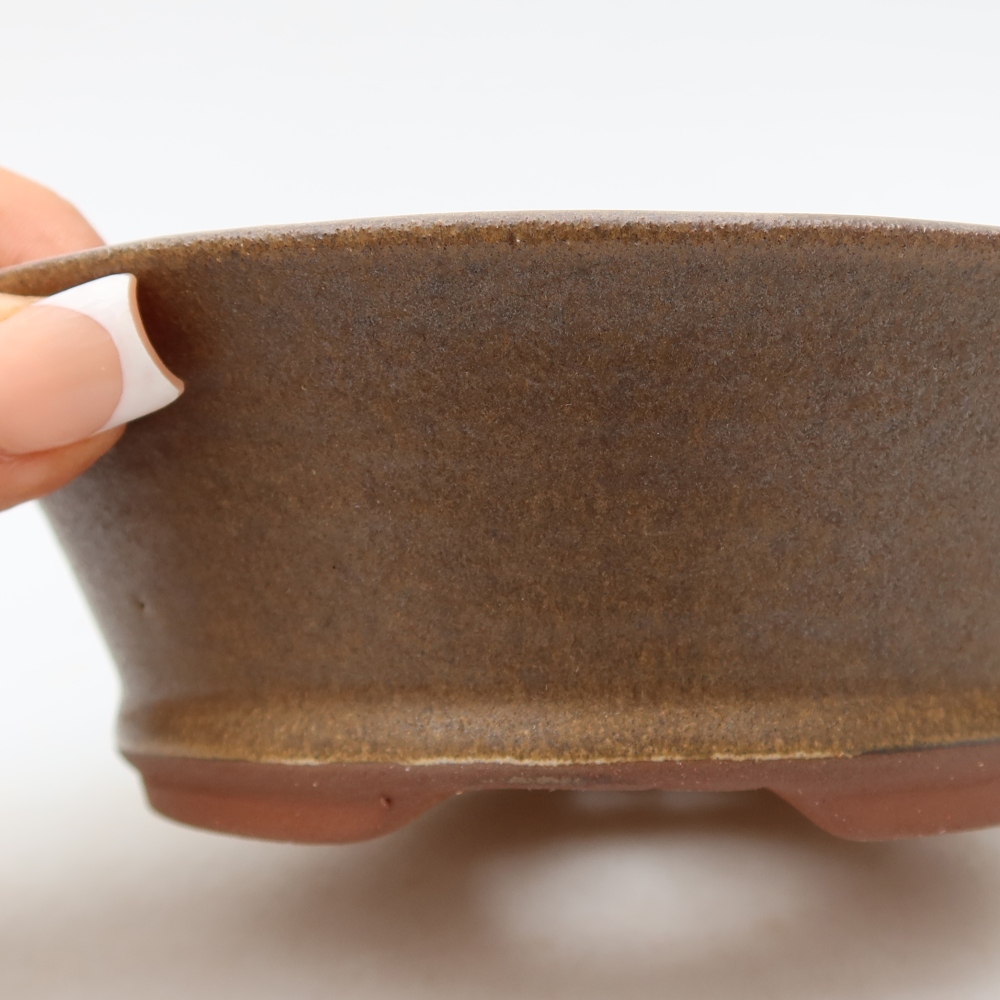 Keramische bonsaipot 15 x 15 x 5 cm, kleur bruin