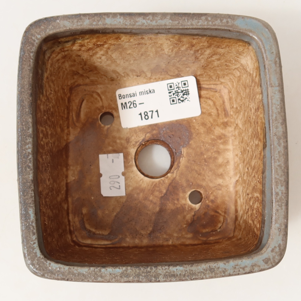 Keramische bonsaipot 10,5 x 10,5 x 7 cm, kleur: blauw